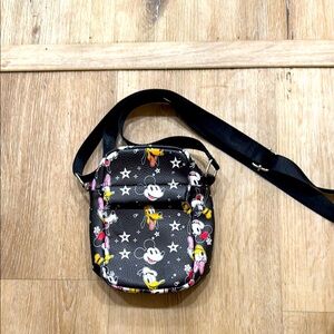 Black Crossbody Bag with Disney Print
